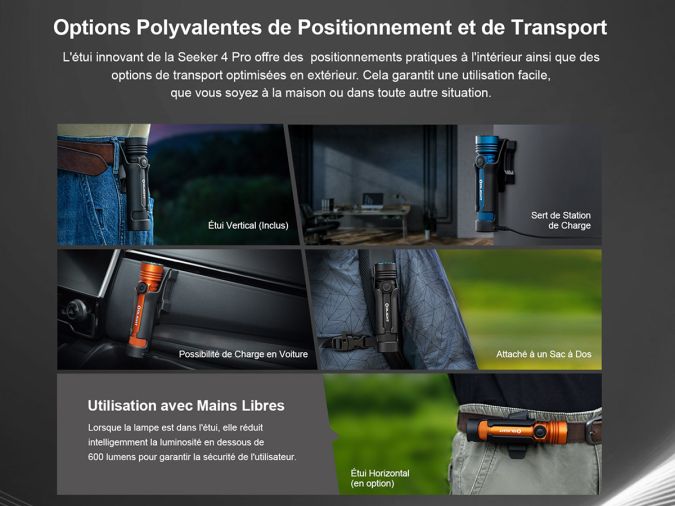 Lampe torche à LED haute luminosité avec bandoulière pour urgences, pannes de courant, chasse