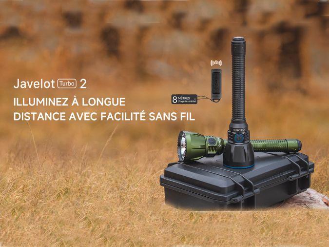 Lampe Tactique Olight Javelot Turbo 2 Kit De Chasse Torche LED 1800 Lumens Noir